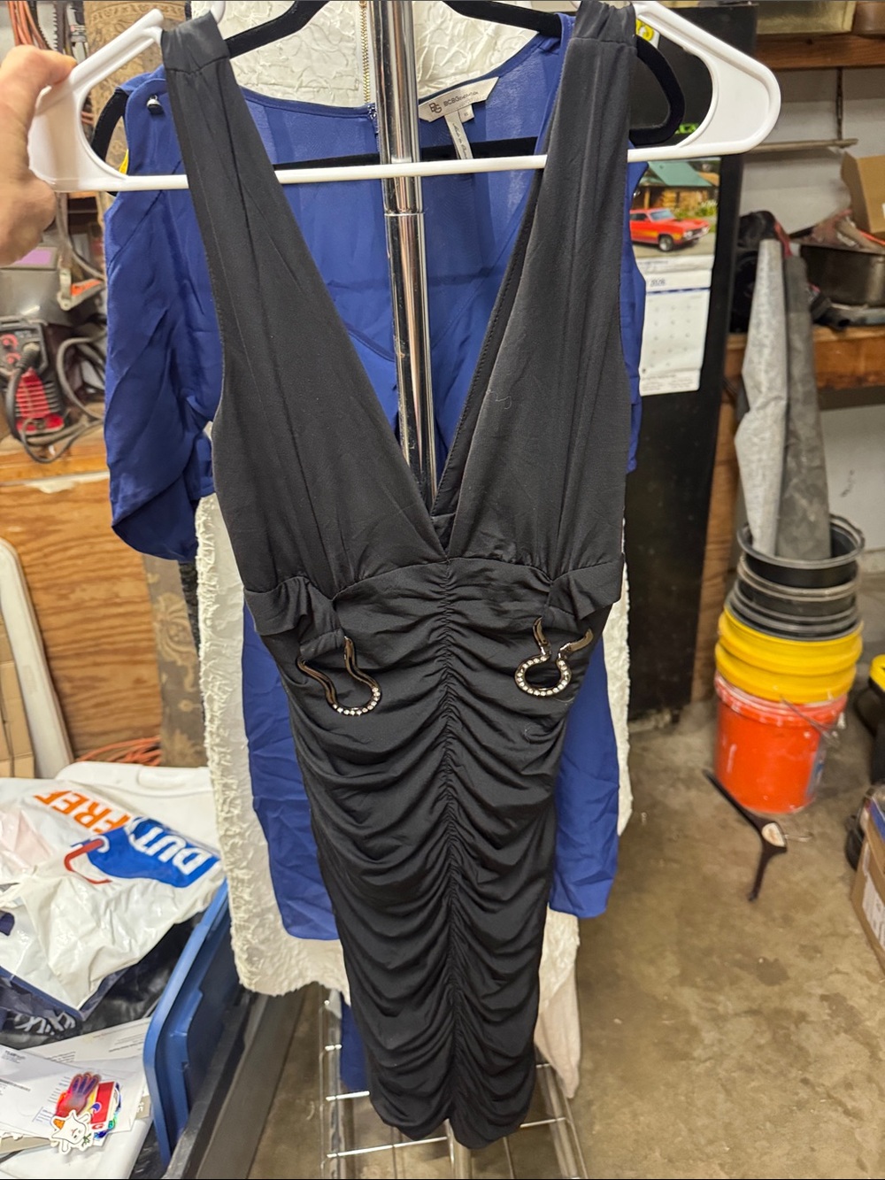 Black scrunchy dress from body central size small